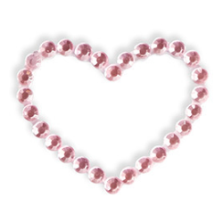 Rhinstenshjerter pink 24 stk. selvklbende