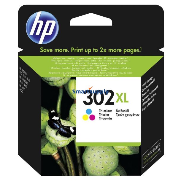 HP 302 XL Farve blkpatron 8ml original