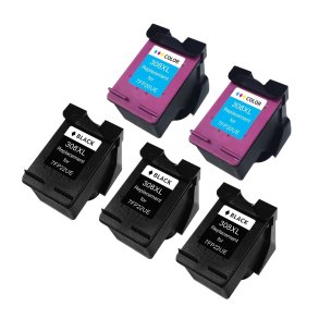 HP 308 XL 3xSorte + 2xFarve bl�kpatron 90ml kompatibel rabatpakke