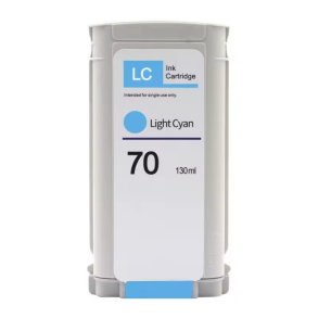 HP 70 Lys Cyan bl�kpatron 130ml kompatibel