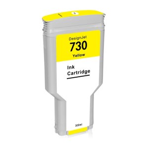 HP 730 Gul bl�kpatron h�j kapacitet 300ml kompatibel
