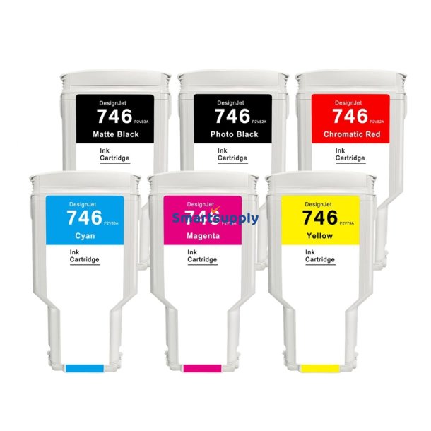 Rabatpakke HP 746 blkpatroner 6 stk 1800ml kompatibel