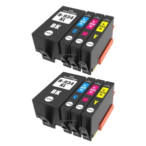 HP 934 / 935 XL blkpatroner 8 stk BCMY kompatibel multipakke