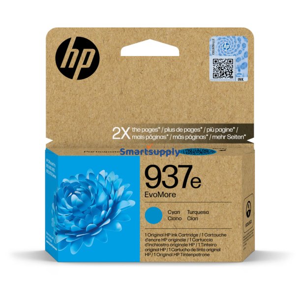 HP 937e Cyan bl�kpatron 1.650 sider original