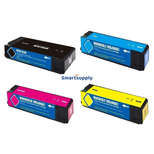 HP 991X BCMY bl�kpatron 4 stk 68.000 sider kompatibel rabatpakke