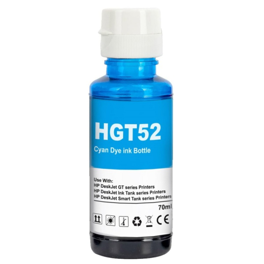 HP GT52 Cyan bl�krefill 90ml kompatibel