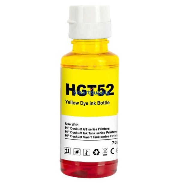 HP GT52 Gul bl�krefill 90ml kompatibel