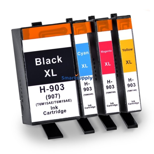 HP 903 XL bl�kpatroner 4 stk BCMY 85ml kompatibel multipakke
