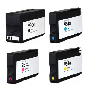 HP 950 / 951 XL blkpatroner 4 stk BCMY kompatibel multipakke