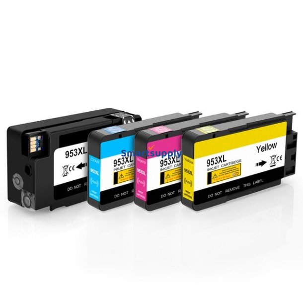 HP 953 XL bl�kpatroner 4stk BCMY 136ml kompatibel multipakke