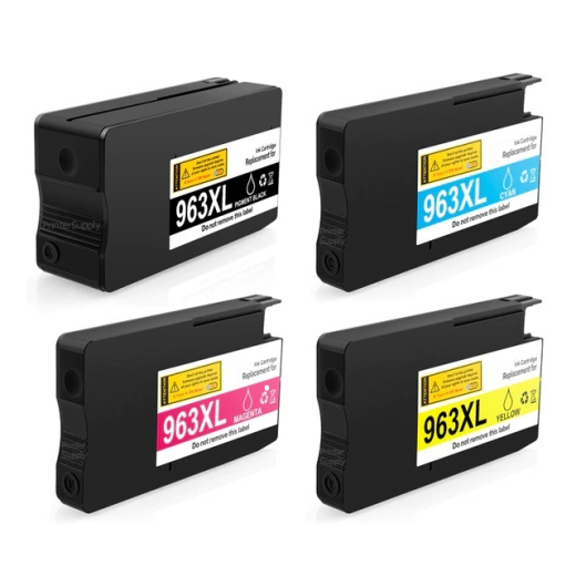 HP 963 XL bl�kpatroner 4stk BCMY 133ml kompatibel rabatpakke