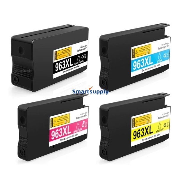 HP 963 XL bl�kpatroner 4stk BCMY 133ml kompatibel multipakke