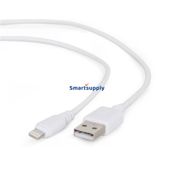 iPhone/iPad USB Kabel Lightning Hvid - 1 meter