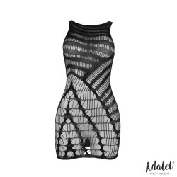 Ilona Fishnet Bodystocking with Vertical Patron - S/M