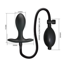 Inflatable Anal Plug with Internal Ball Weight