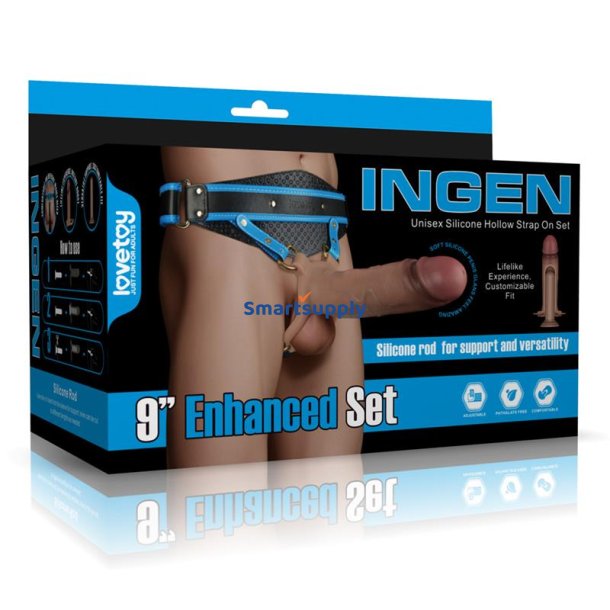 Ingen Adjustable Strap On with Hollow Dildo 9 Enhanced Set L/XL/2XL