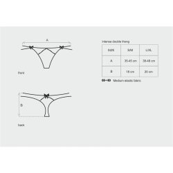 Intensa Double Thong Black - S/M