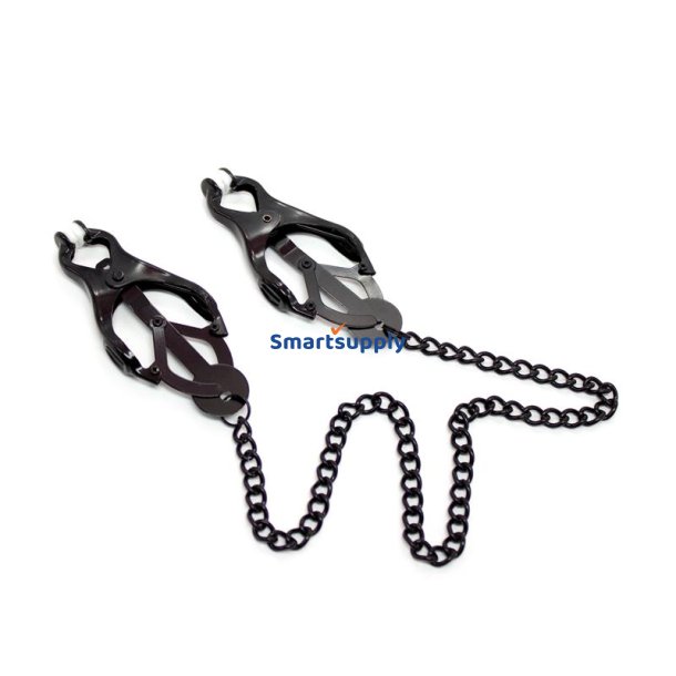 Japanese Nipple Clamps with Chain Black