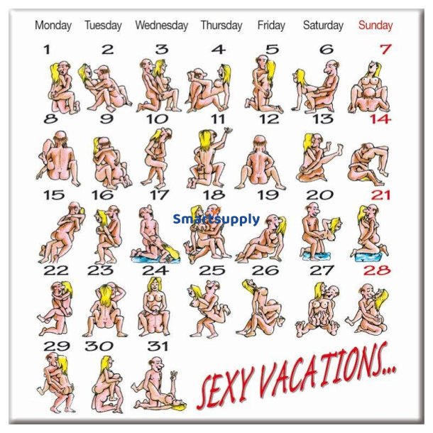 Kamasutra Calendar Magnet