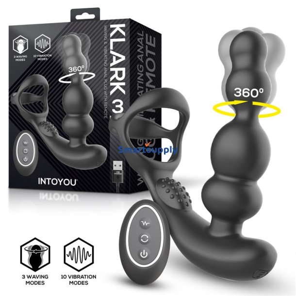 Klark Vibrating and Waving Butt Plug with Remote