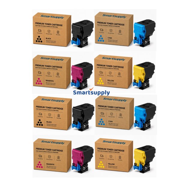 Konica Minolta Toner 8 stk TNP48 KCMY - kompatibel rabatpakke