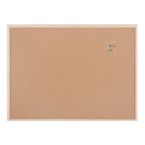 Korktavle med trramme og monteringskit - 70 x 50 cm