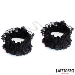 Lace Elastic Wrist Restraints Black