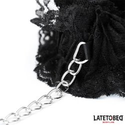 Lace Elastic Wrist Restraints Black