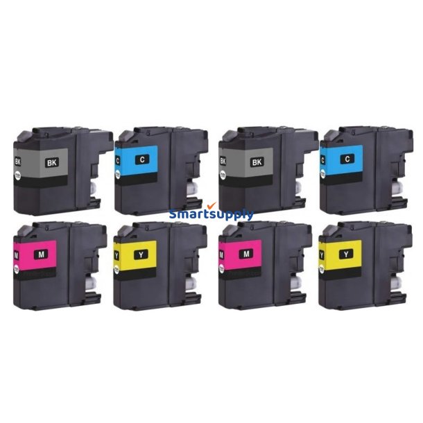 Brother LC223 BCMY 8 stk blkpatroner 92ml kompatibel