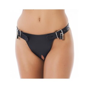 Leather Chastity Briefs Adjustable - M/L