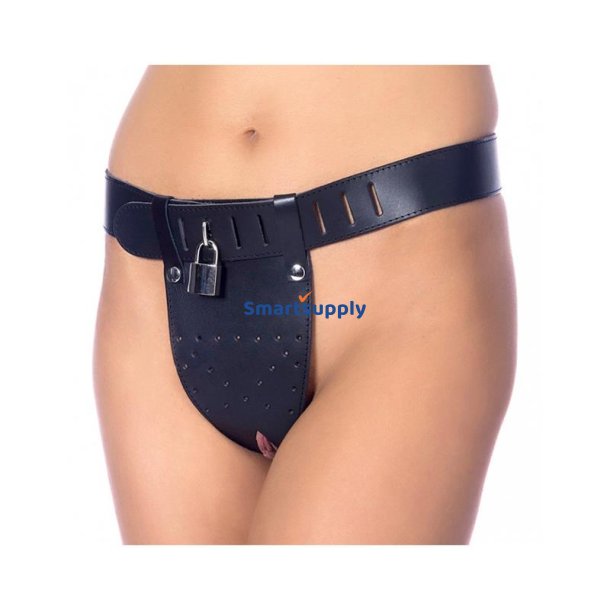 Leather Chastity Briefs with Padlocks - M/L