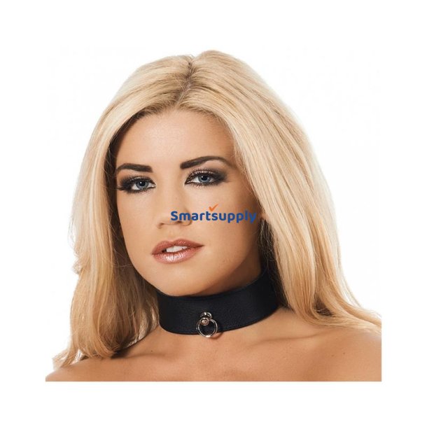 Leather Collar with Ring - S/M