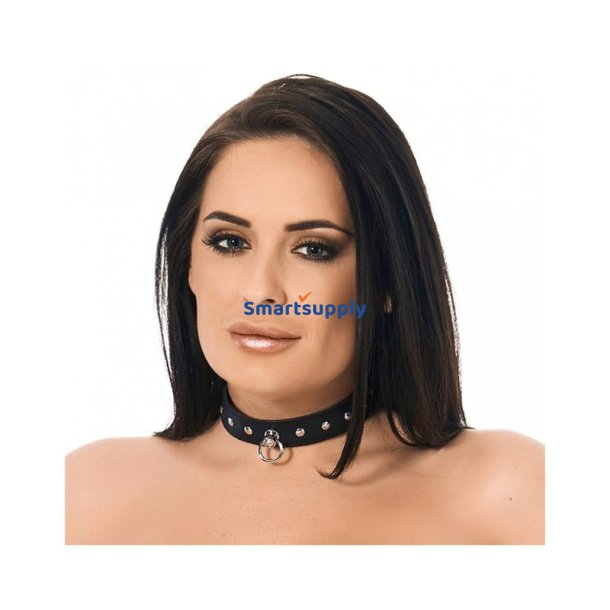 Leather Collar with Rivets - M/L
