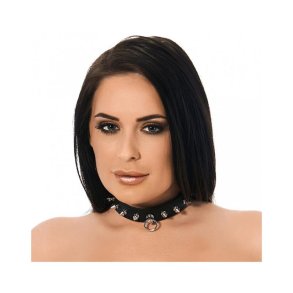 Leather Collar with Spikes - S/M