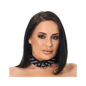 Leather Collar with Spikes - S/M