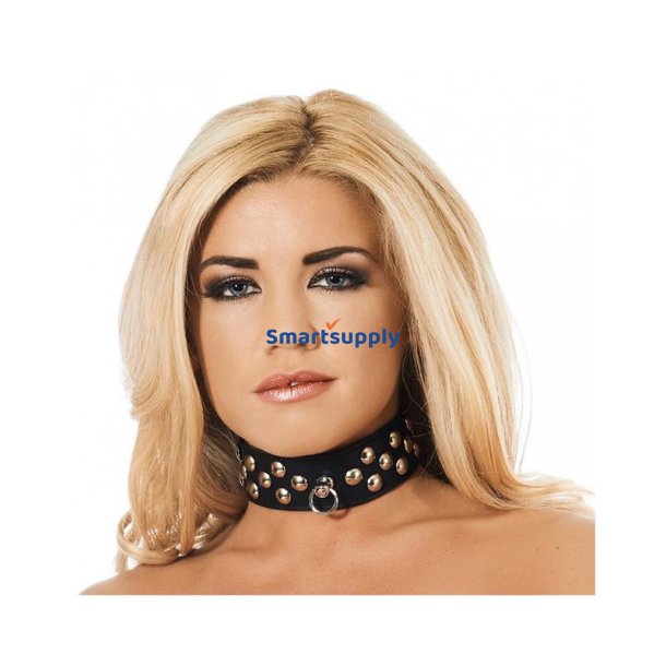 Leather Collar with Studs - S/M
