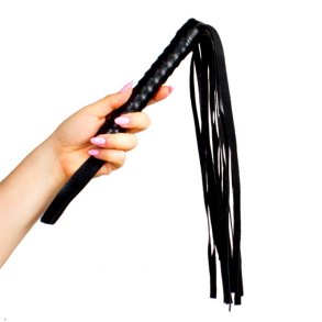 Leather Flogger 45 cm Black