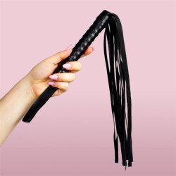 Leather Flogger 45 cm Black