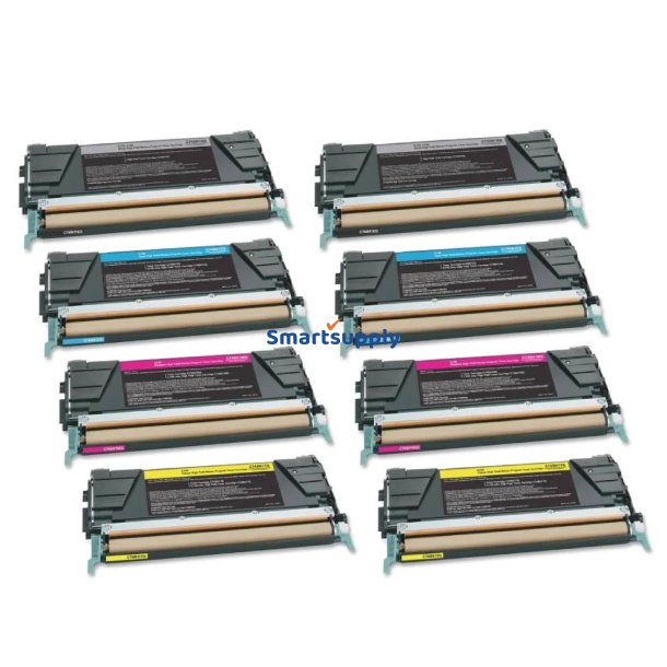 Lexmark C734/736 X734/736/738 BCMY toner 8 stk kompatibel