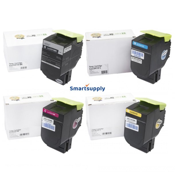 Lexmark CS310/410/510 toner 4 stk 13.000 sider kompatibel