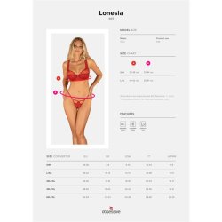 Lonesia Lace Bra Set With Thong - S/M
