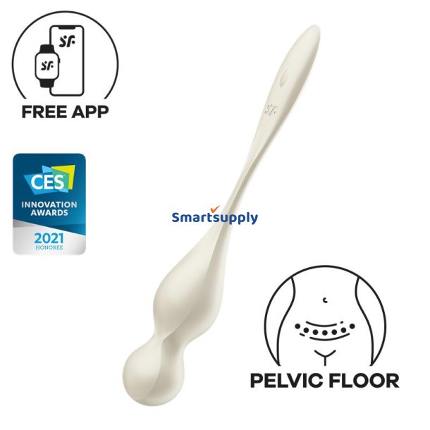 Love Birds 1 Kegel Balls with APP White