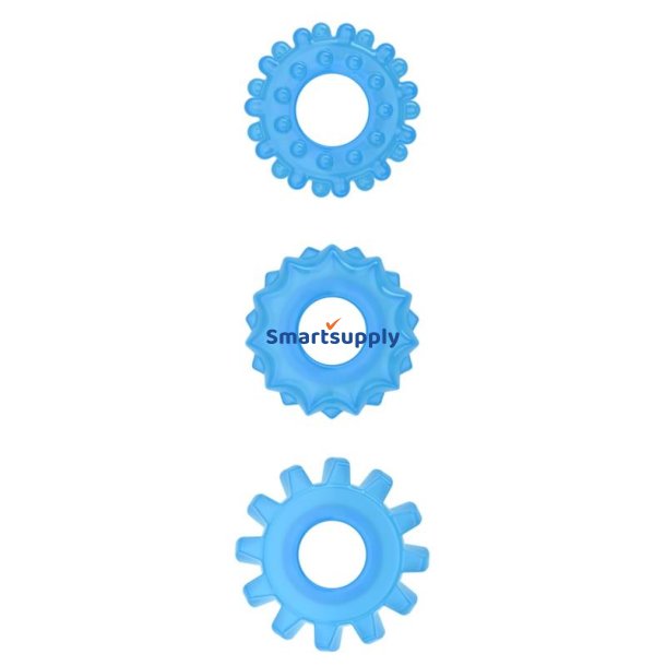 Lumino Play Set 3 Penis Ring Blue Light