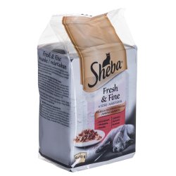Sheba Friske &amp; Fine Mini Kdretter I Sauce 6 X 50G