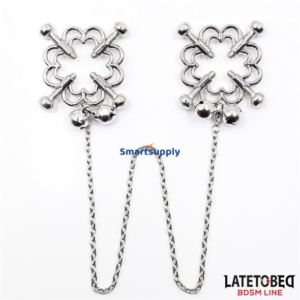 Metal Flower Nipple Clamps with Chain