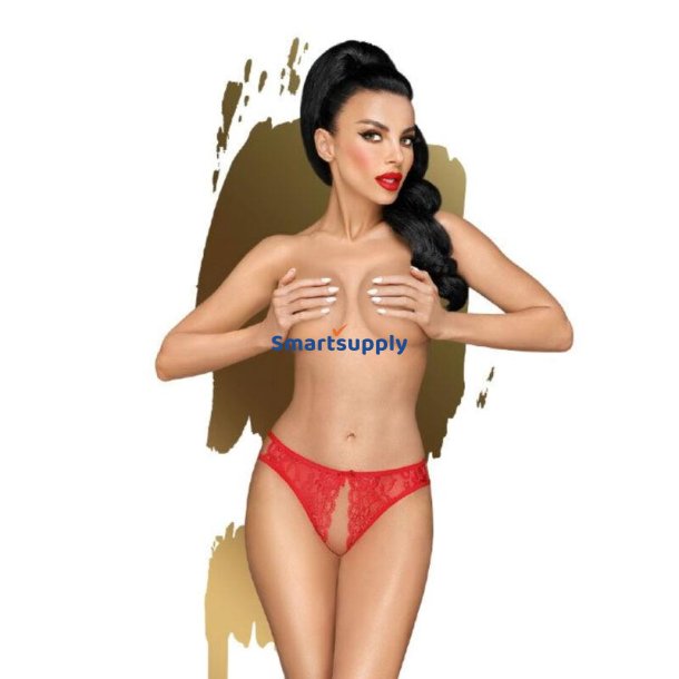Naughty Valentine Open Panties Red - S/M