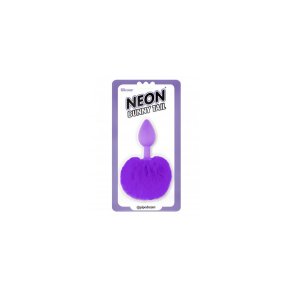 Neon Butt Plug Bunny Tail Purple