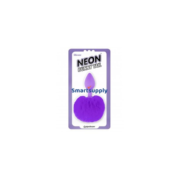 Neon Butt Plug Bunny Tail Purple