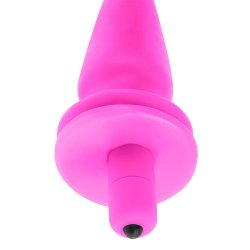 Neon Vibrating Butt Plug Pink