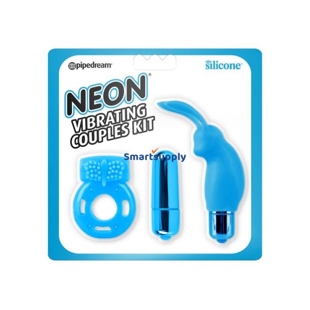 Neon Vibrating Couples Kit Blue